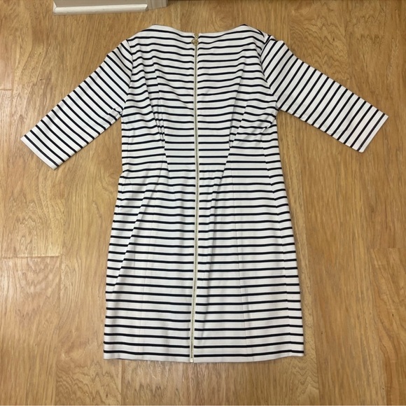 Juicy Couture Black and White Striped Dress with 3/4 Sleeves/Crystal Neckline - Picture 8 of 10